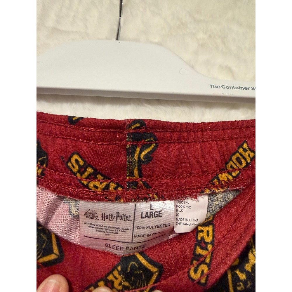 Harry Potter Hogwarts Red Sleep Pants Joggers Mens Large All Over Crest Print - Picture 2 of 7